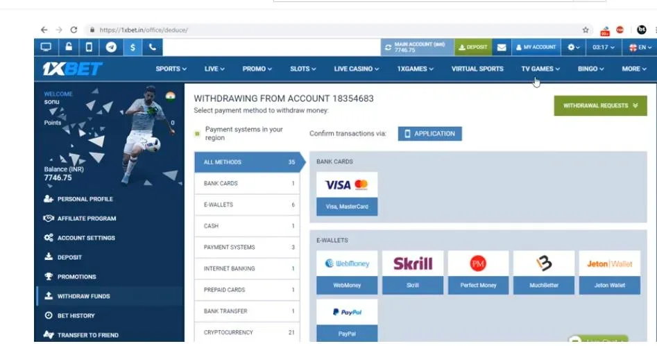 1XBET FEES & LIMITS