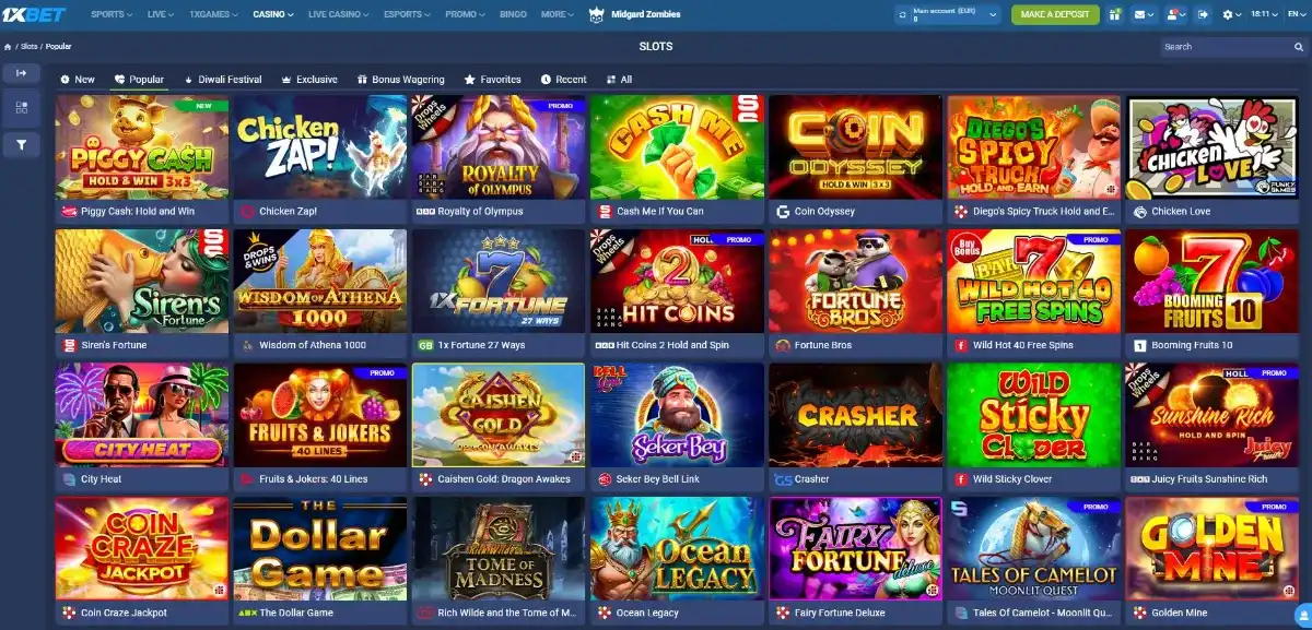 1XBET SLOTS & RTP